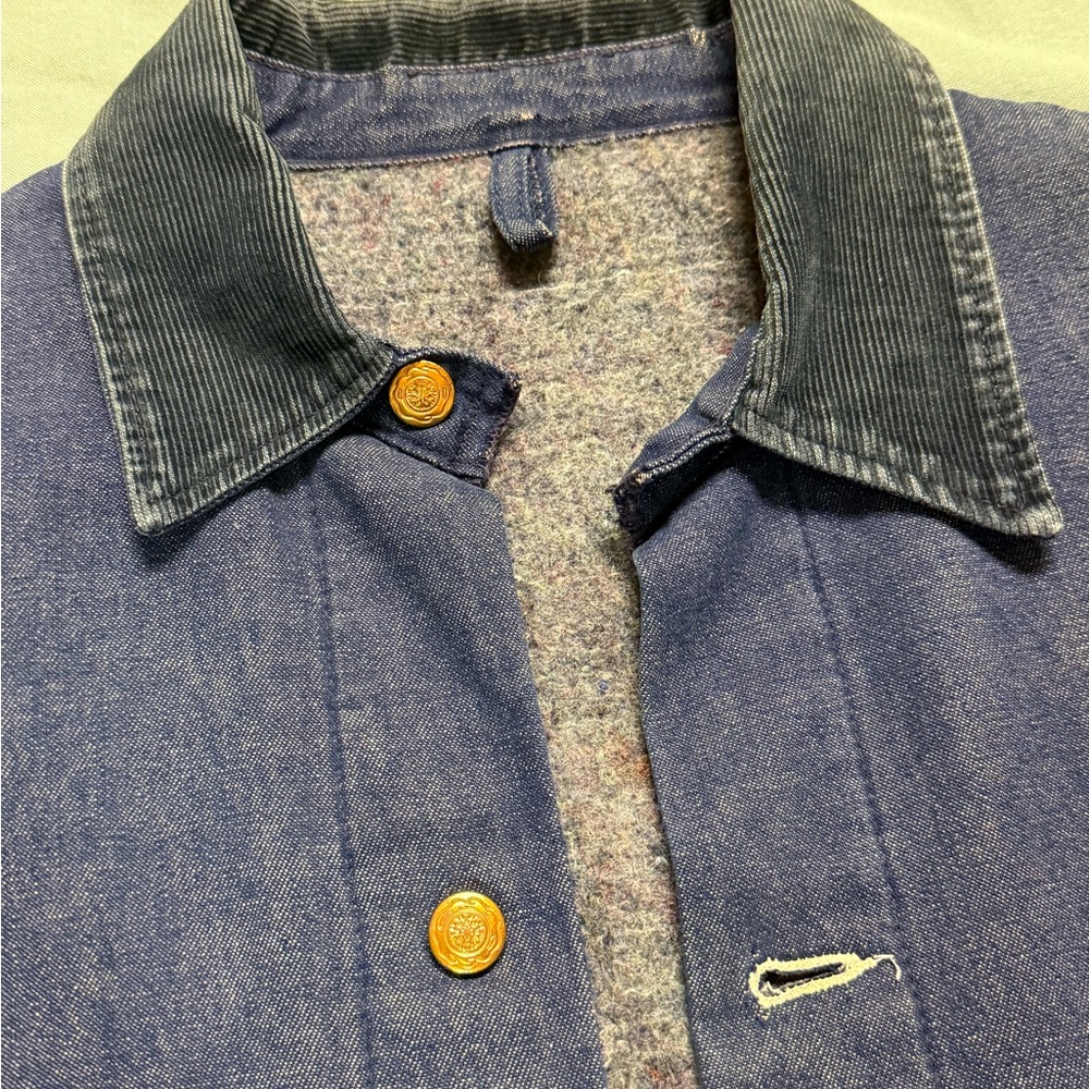 Vintage Wrangler Denim Chore Jacket Lined Size 40 - Picture 2 of 11